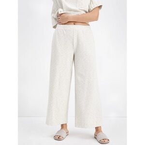 Talbots Haven Well Within Wide Leg Lounge Pants Ivory Blue Stripe XXL NWT Cozy